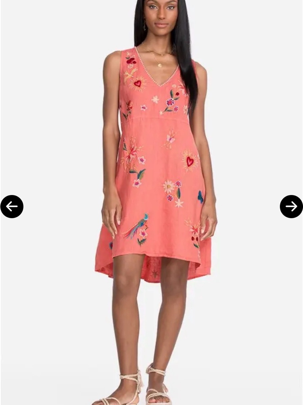 Johnny Was Adara linen embroidered V-Neck Sleeveless Dress NEW! Small/medium